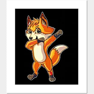 Fox dabbing  ,cute fox, fox lover Posters and Art